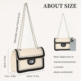 HomKuch Women Straw Crossbody Bag Purses Ladies Summer Woven Shoulder Bag for Travel Holiday, beige