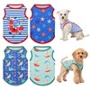 Vehomy 4-Pack Dog Summer Shirt Soft Cotton Cat Sleeveless Shirts