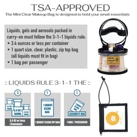 Rough Enough - Mini bolsa de maquillaje transparente para mujeres de viaje, Negro -, Mini bolsa de maquillaje transparente