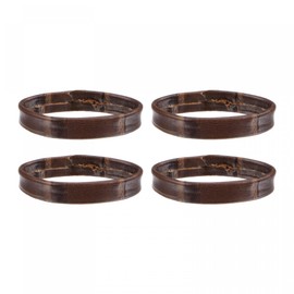 sourcing map 4 Pcs PU Leather Loops Replacement Retaining Ring Keeper for 26mm Width Watch Band, Dark Brown