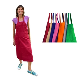 Pottery Apron Split Leg with an Adjustable neck strap and 2 pockets 8 Cotton Colours (Red)