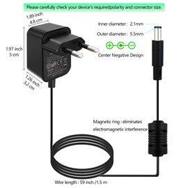 HOEREV Guitar Pedal Power Supply 9 V DC Power Cable Current 1 A 1000 mA Tip Negative for Guitar Pedal Power Supply (9V1A), EU, EU 9V1A 1 Plug