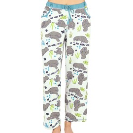 Lazy One Pajamas for Women, Cute Pajama Pants and Top Separates, No Wake Zone, Animals (X-Large)