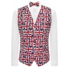 King & Priory Union Jack Flag Waistcoat , Red /