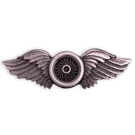 STOCKPINS Winged Wheel Lapel Pin - Pewter Biker Pin for Motorcycle Jackets and Vests, Perfect for Harley Davidson Fans