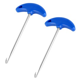lasuroa 2pcs Skate Lace Tighteners, Anti-Slip Stainless Steel Shoe Lace Puller Protable Hockey Skate Tightener Tool Ice Skating Accessories for Lacing Up Ice Skates Boots(Blue)