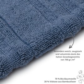 liebling Marseille Luxury Organic Cotton Wash Mitt 770 g/m² 16 x 21 cm Ökotex 60 Degrees Absorbent Quick Drying Blue