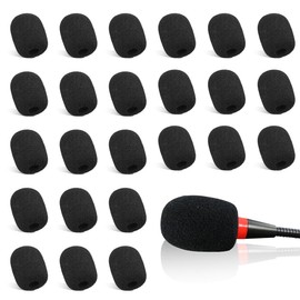 30 Stück Ersatz-Windschutz für Mikrofon, winddichter Mikrofonschwamm, Pop-Filter für Handmikrofone, Mikrofonabdeckung für Interviews und Outdoor-Aktivitäten, Schwarz