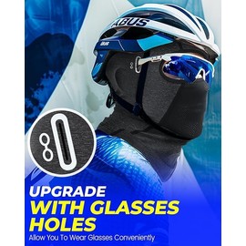 Balaclava Face Mask, Summer Cooling Neck Gaiter with Glasses Holes, Balaclava Ski Helmet for Motorcycle Cycling, Sun Protection Breathable Sports Face Balaclava, UV Protector Scarf Head Cover Grey