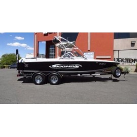 MOOMBA -2- MOOMBA BOAT CHROME Decals Decal Sticker PAIR L@@K Ski Wakeboard Tube