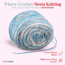 Royal Batik Ombre Yarn for Crocheting - Soft Yarn for Crocheting and Knitting - Rainbow Yarn - 100% Anti-Pilling Acrylic Crochet Yarn 1x140 gr (1- Skeins Pack) (1x383 yds) (10607)