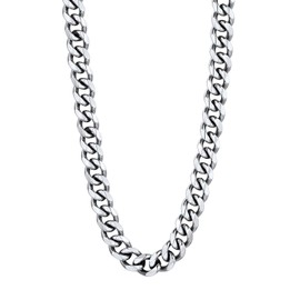 U7 Men Stainless Steel 12MM Chain Hip Hop Chunky Cuban Curb Chain Strong Link Necklace - 22 Inch