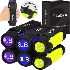 Soft Hand Weights with Adjustable Straps - Comes in 1LB Weights 2LB or 3LB 4LB - Comfortable Secure Weighted Neoprene Dumbbells with Straps for Walking Running Cardio Workout Physical Therapy - Color: Purple B Y, Size: 2LB 3LB 4LB Set