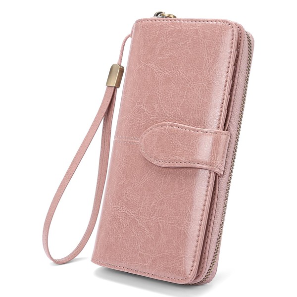 GAEKEAO Wallet for Women Clutch RFID Blocking Leather Wristlet Purse