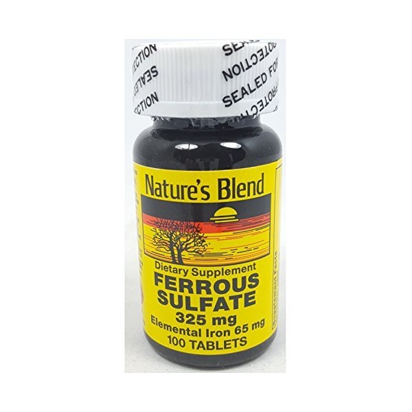 Nature`s Blend Ferrous Sulfate 325mg Tablets 100 ct