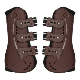 Horse Front Leg Boots Breathable Impact Resistant Prevent Slip Horse Leg Guard for Training Jumping Riding Brown M