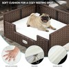 YITAHOME Rattan Dog Sofa Bed with Cushion,Wicker Pet Bed Sofa