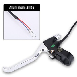 Nikou Bike Brake Lever, 1 Pair 2 Wires Left and Right E-Bike Bicycle Electric Brake Lever Replacement Parts Electric Bicycle Modification Accessories, Black, 22.5mm Diameter
