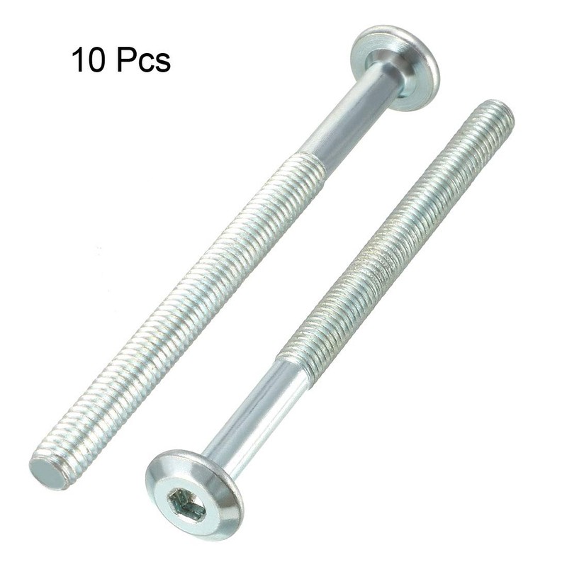 sourcing map M6x80mm Furniture Bolts Hex Socket Screws 58mm Thread