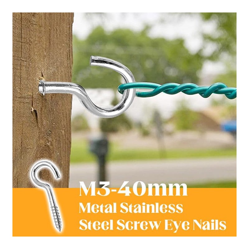 Forbabe Screw Hooks Small 304 Stainless Steel Pack of 20