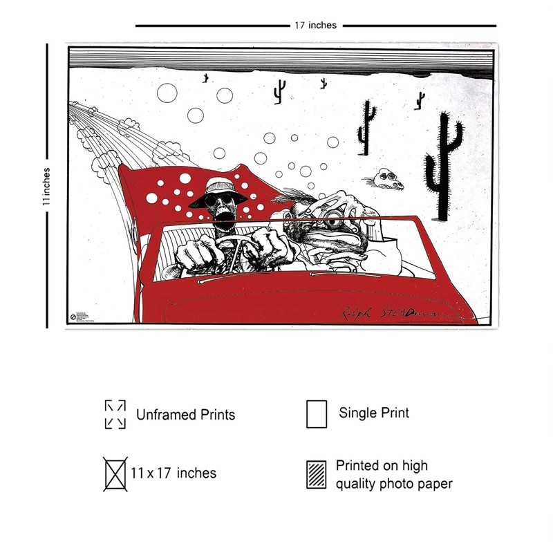 Póster de Ralph Steadman Fear and Loathing sin marco, 30