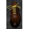Mens Dress Shoelaces Thin Waxed - Yellow, 30 Inch Long