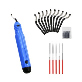 Deburring Tool, Deburring Tool with 10 Replacement Blades and 5 Diamond Files, 360° Universal Hand Deburrer, for Aluminium, Copper, Plastic Burr, 3D Printing