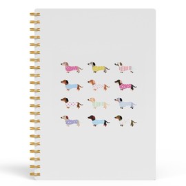 FISWAFY Colorful Dachshund Notebook, Gifts for Dachshund Lovers Journal, Weiner Dog Journal for Writing, Weiner Dog Gifts for Women Men Spiral Notebook, 5.5x8.3 Inch 546