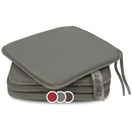 Zollner Set of 4 Chair Cushions with Ties, 38 x 38 cm, 248, 38 x 38 cm