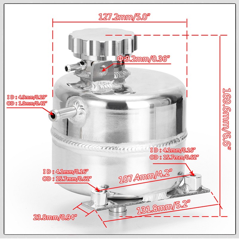 Water Overflow Tank 7075 Aluminum Car Accessories Fit for S
