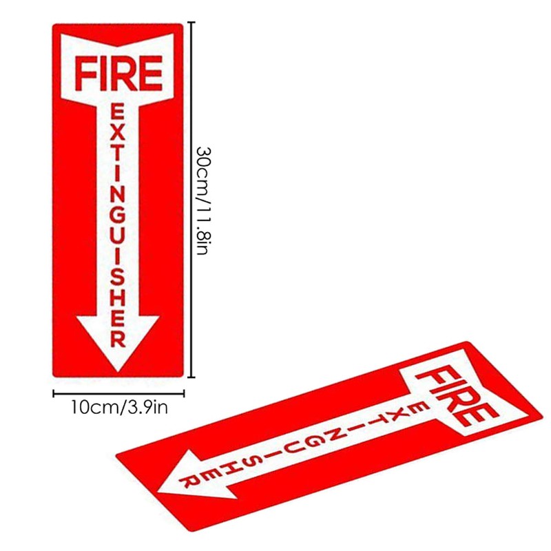 Fire Extinguisher Stickers, 4.25" x 11", 10 Pack, Durable, Self-Adhesive