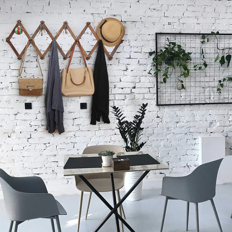 WEBI Accordion Wall Hanger, Wooden Coat Rack Wall Mounted, Hat