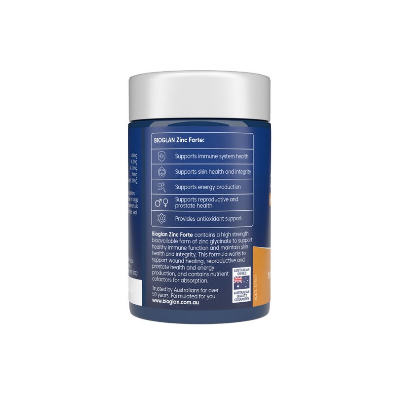 Bioglan Zinc Forte High Strength 40mg Tablets 60