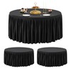 Wish Care 2 Packs 5FT Round Tablecloth 60 Inch, Black