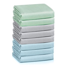 JZDN Microfiber Glass Cleaning Cloth，Lint Free Quickly Clean Window, Glasses, Windshields, Mirrors, and Stainless Steel,Miracle Polishing Towels Shiny Wipes (10PCS)