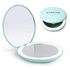 WOBSION LED Lighted Travel Makeup Mirror, 1x/10x Magnification, Compact, Portable