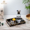 Hanobe Marble Black Decorative Tray: Serving Coffee Table Tray Decor