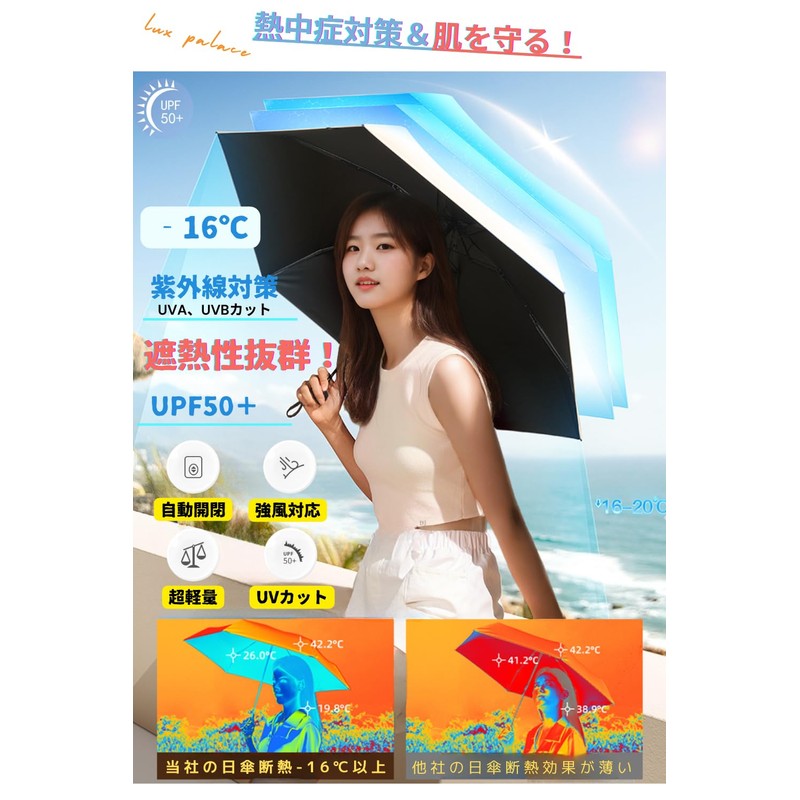 JIS Certified, Strongest Parasol, UV Protection, Rain or Shine, Ultra