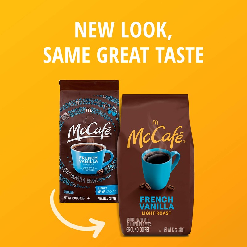 McCafe French Vanilla, Flavored Light Roast Ground Coffee, 12 oz