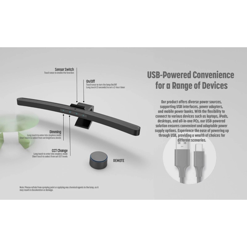 Archilight ScreenGlow Pro 45cm Monitor Lamp for Curved Screen with