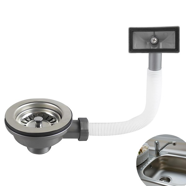 LANZLC Strainer Basket Valve Stainless Steel with Overflow 114 mm,