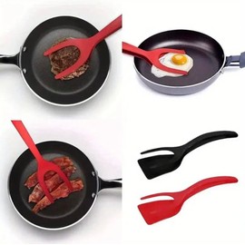 3 Spatulas and tweezers 2 in 1. Easy-grip spatula for turning eggs, fish, pancakes, tortillas, etc. (3 pieces)