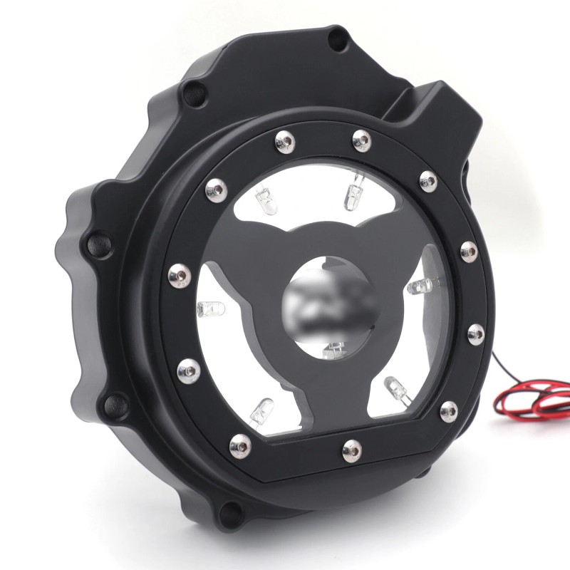 HONGK 2005-2008 Suzuki GSXR1000 Black w/ Blue LED Left Engine