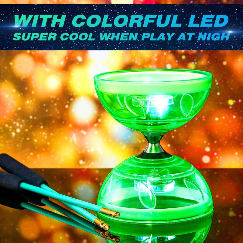 Simgoing Chinese Yoyo Diabolo Set Includes Colorful LED Diabolo Toy