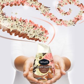 Renuzit Scent Swirls Air Freshener Gel, Vanilla, Apricot Blossom & Almond, 7 Ounces (12 Count)