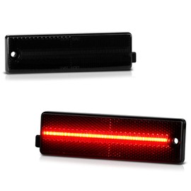 VIPMOTOZ Rear Full LED Side Marker Lights Lamps Compatible With 1993-2002 Chevy Camaro Chrome Housing Smoke Tinted Lens Pair Set