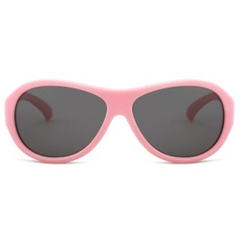 Eyesdecor Flexible Baby Polarized Cute Oval Sunglasses with Strap for Infant Boys Girls Ages 0-24 Months