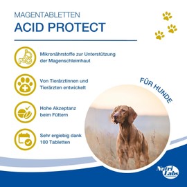 NutriLabs Acid Protect® Kautabletten für Hunde 100 Stk. - Magenkräuter-Tabletten mit Montmorillonit, Flohsamen, Eibisch, Zink, etc. - Gesundheitsprodukte für Hunde - Nahrungsergänzung Hund