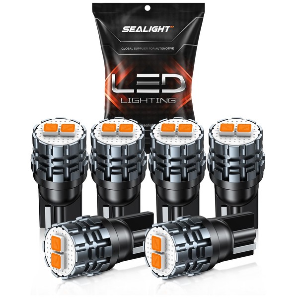 Sealight 194 LED Bulb Amber License Plate Light, 168 W5W