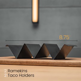 Taco Holders Stylish & Sturdy Taco Tray Plates for Home, Party & Kids Use Dishwasher, Oven & Grill-Safe Stainless Steel, Taco Rack for Easy and Clean Taco Preparation (Set of 2) by Serro